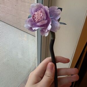 Purple Flower Hairpin velvet flower